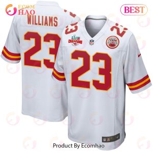 Joshua Williams 23 Kansas City Chiefs Super Bowl LVII Champions 3 Stars Men Game Jersey – White