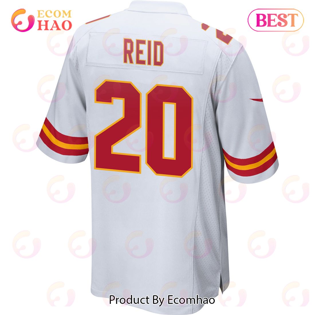 Justin Reid 20 Kansas City Chiefs Super Bowl LVII Champions 3 Stars Men Game Jersey – White