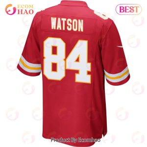 Justin Watson 84 Kansas City Chiefs Super Bowl LVII Champions 3 Stars Men Game Jersey – Red
