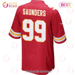 Khalen Saunders 99 Kansas City Chiefs Super Bowl LVII Champions 3 Stars Men Game Jersey – Red