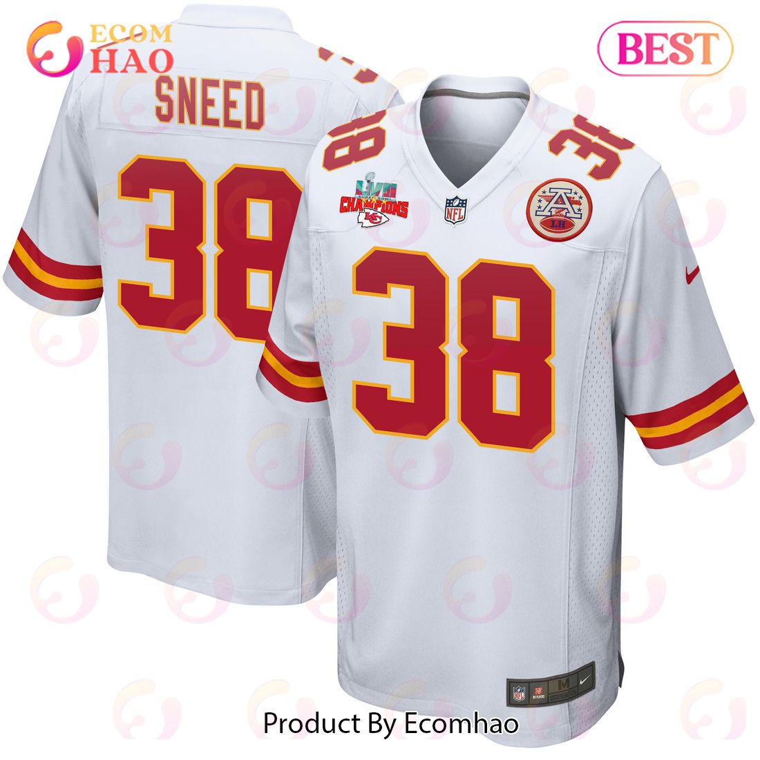 Kansas City Chiefs Nike Game Road Jersey - White - Mecole Hardman - Mens