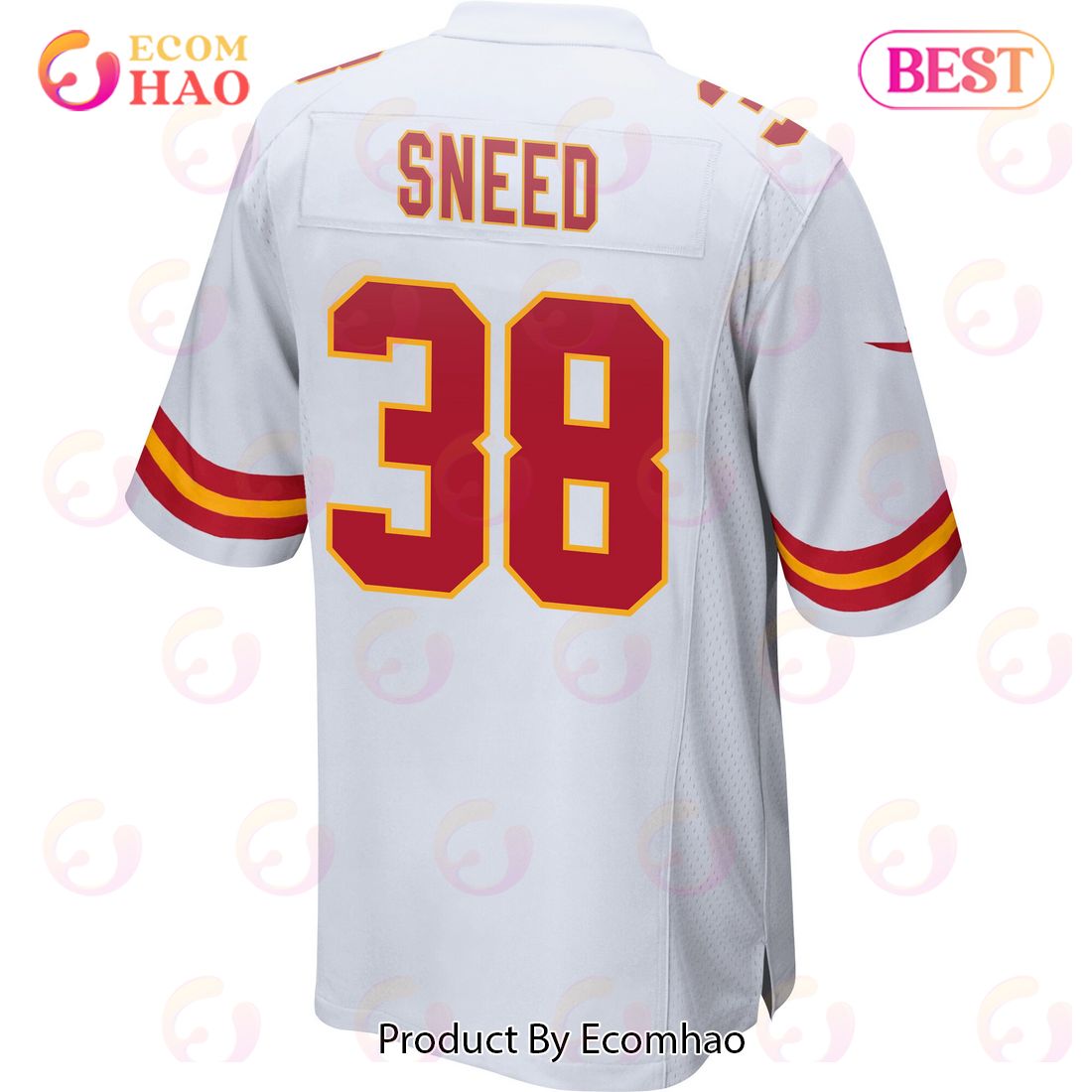 L’Jarius Sneed 38 Kansas City Chiefs Super Bowl LVII Champions 3 Stars Men Game Jersey – White