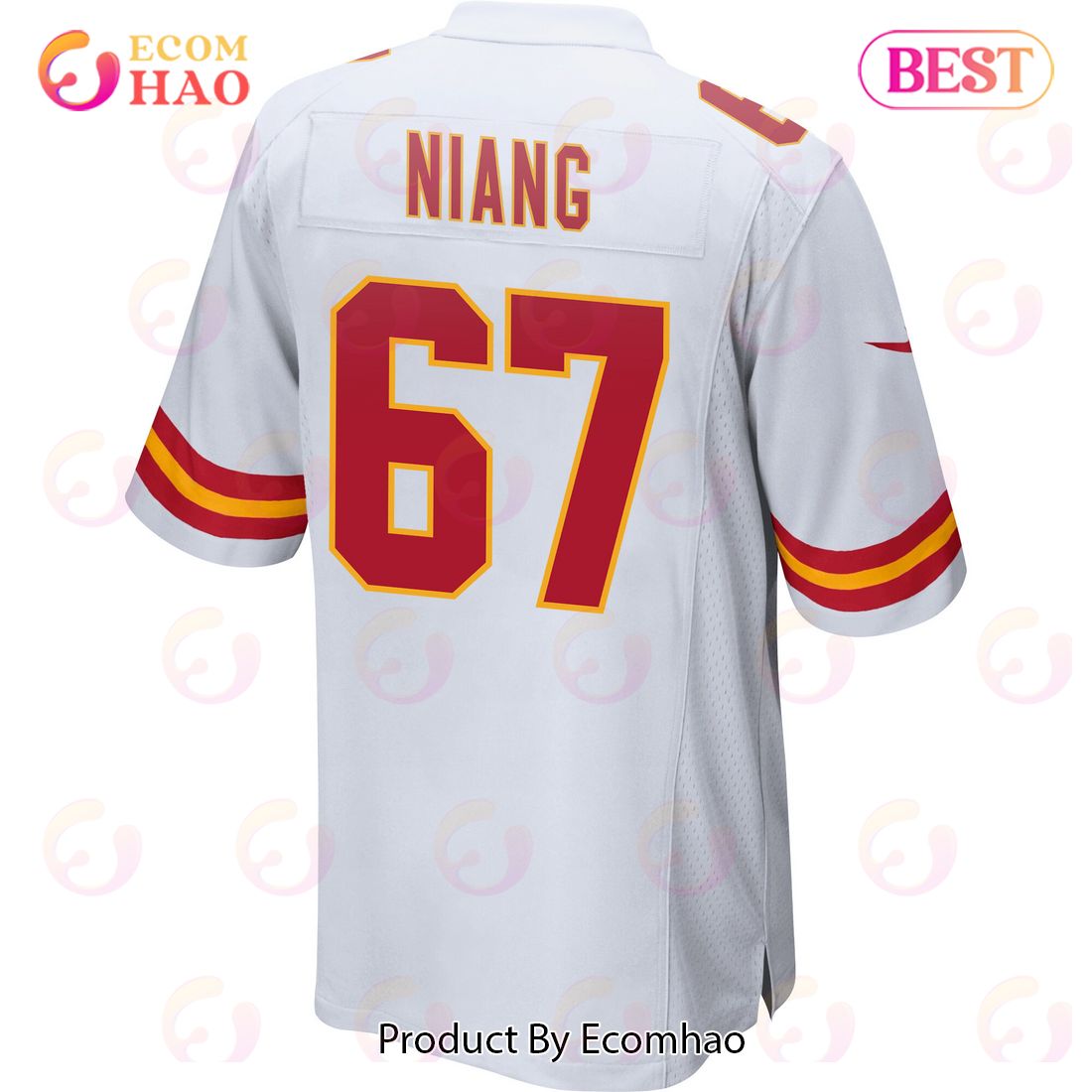 Lucas Niang 67 Kansas City Chiefs Super Bowl LVII Champions 3 Stars Men Game Jersey – White