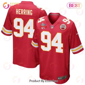 Malik Herring 94 Kansas City Chiefs Super Bowl LVII Champions 3 Stars Men Game Jersey – Red