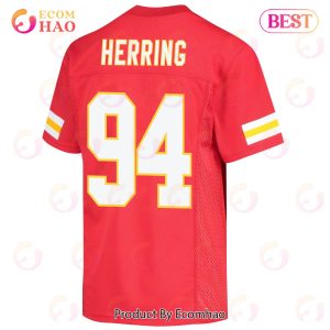 Malik Herring 94 Kansas City Chiefs Super Bowl LVII Champions 3 Stars Youth Game Jersey – Red