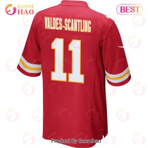 Marquez Valdes-Scantling 11 Kansas City Chiefs Super Bowl LVII Champions 3 Stars Men Game Jersey – Red