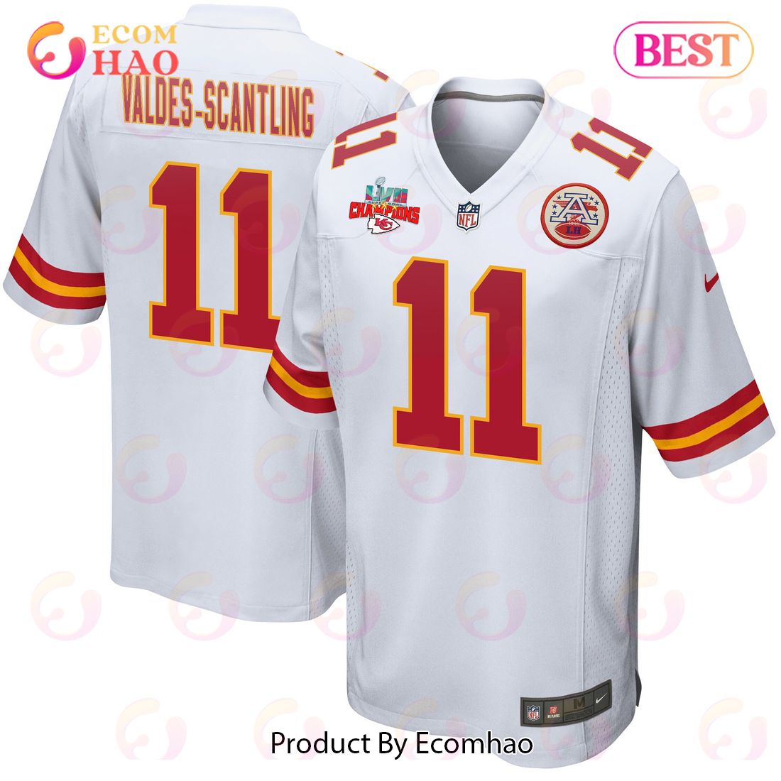 Malik Herring 94 Kansas City Chiefs Super Bowl LVII Champions 3 Stars Youth Game Jersey – Red