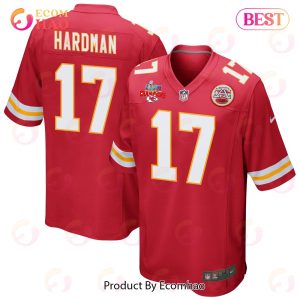 Mecole Hardman 17 Kansas City Chiefs Super Bowl LVII Champions 3 Stars Men Game Jersey – Red