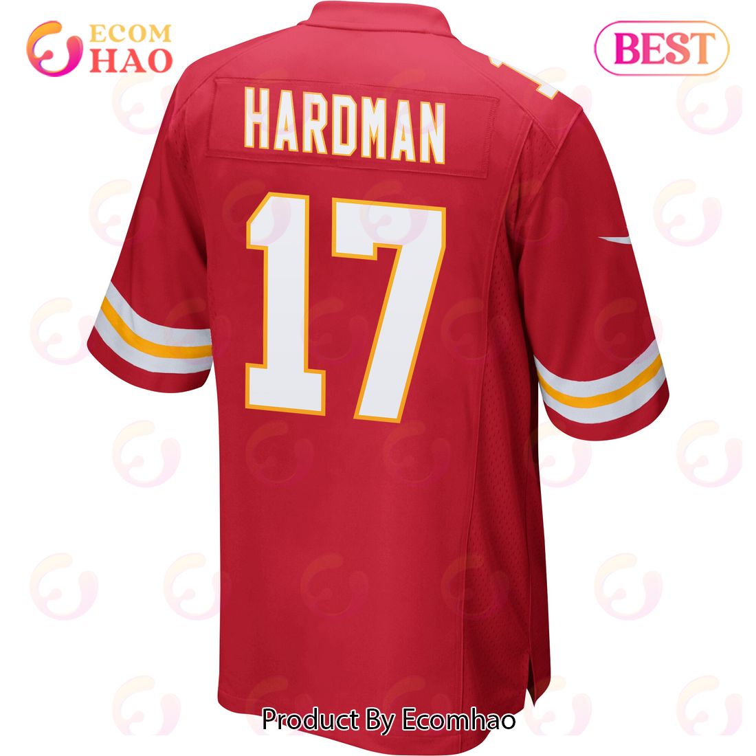 Mecole Hardman 17 Kansas City Chiefs Super Bowl LVII Champions 3 Stars Men Game Jersey – Red