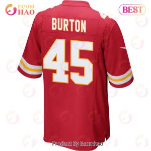 Michael Burton 45 Kansas City Chiefs Super Bowl LVII Champions 3 Stars Men Game Jersey – Red