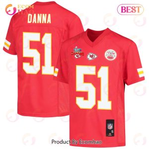 Mike Danna 51 Kansas City Chiefs Super Bowl LVII Champions 3 Stars Youth Game Jersey – Red