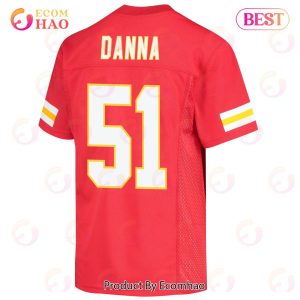 Mike Danna 51 Kansas City Chiefs Super Bowl LVII Champions 3 Stars Youth Game Jersey – Red