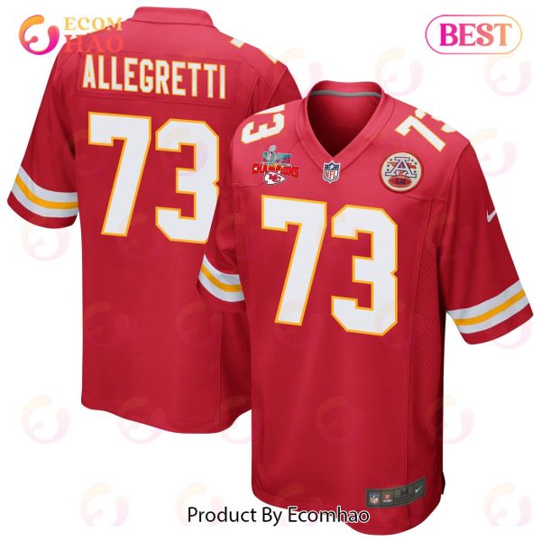 Nick Allegretti 73 Kansas City Chiefs Super Bowl LVII Champions 3 Stars Men Game Jersey – Red