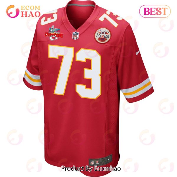 Nick Allegretti 73 Kansas City Chiefs Super Bowl LVII Champions 3 Stars Men Game Jersey – Red