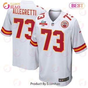 Nick Allegretti 73 Kansas City Chiefs Super Bowl LVII Champions 3 Stars Men Game Jersey – White