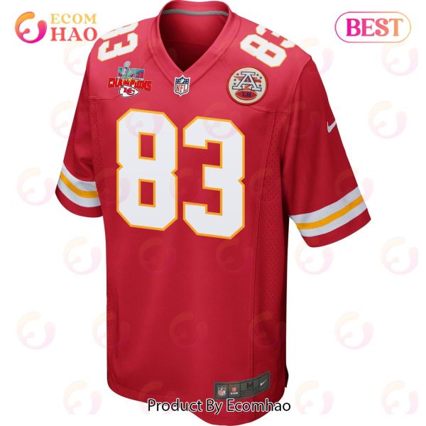 Noah Gray 83 Kansas City Chiefs Super Bowl LVII Champions 3 Stars Men Game Jersey – Red