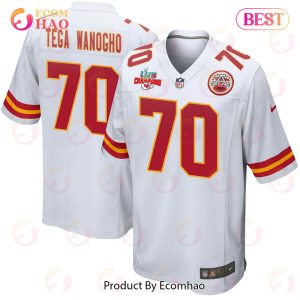 Prince Tega Wanogho 70 Kansas City Chiefs Super Bowl LVII Champions 3 Stars Men Game Jersey – White
