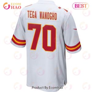 Prince Tega Wanogho 70 Kansas City Chiefs Super Bowl LVII Champions 3 Stars Men Game Jersey – White