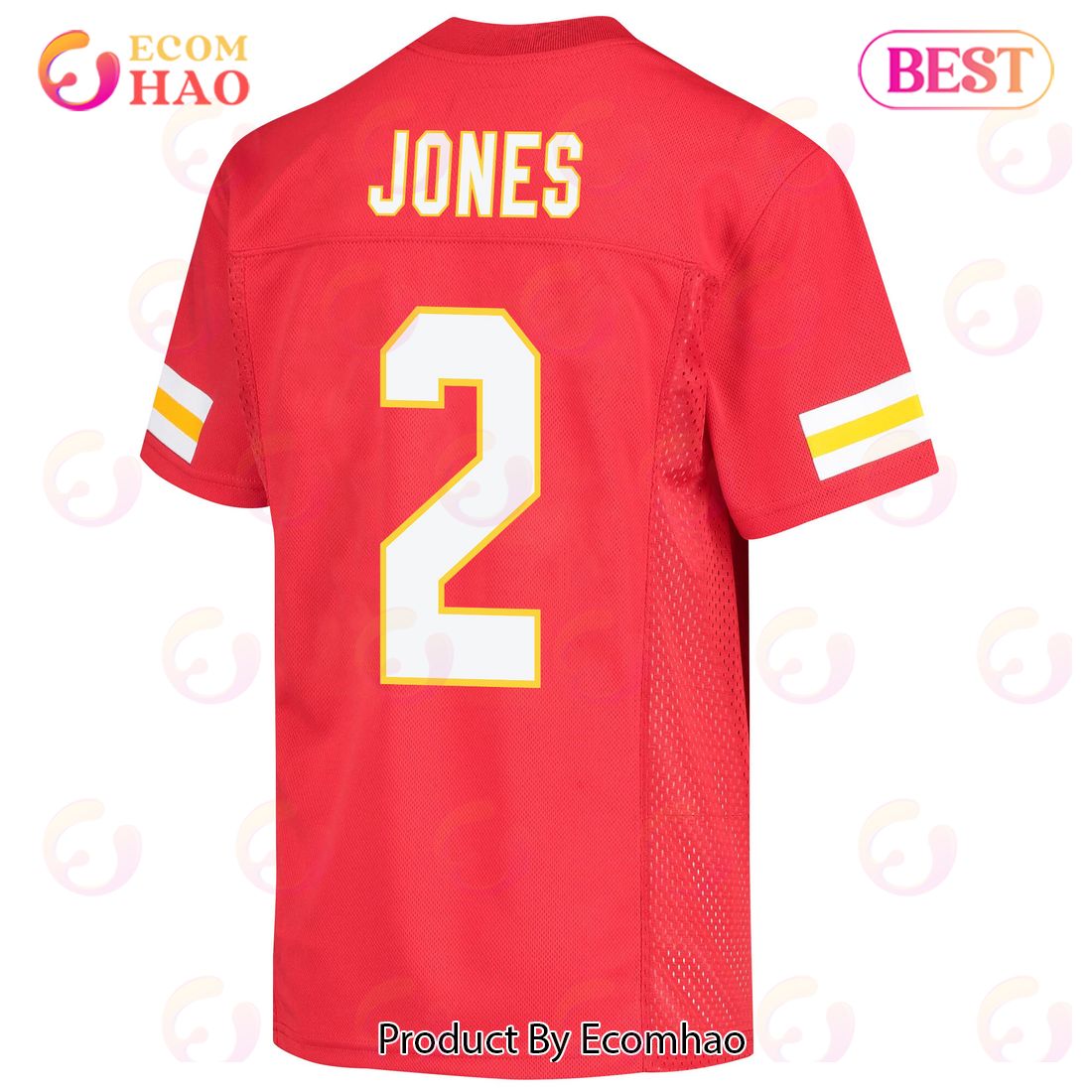 Ronald Jones 2 Kansas City Chiefs Super Bowl LVII Champions 3 Stars Youth Game Jersey – Red