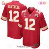 Shane Buechele 12 Kansas City Chiefs Super Bowl LVII Champions 3 Stars Men Game Jersey – White
