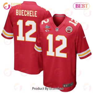 Shane Buechele 12 Kansas City Chiefs Super Bowl LVII Champions 3 Stars Men Game Jersey – Red
