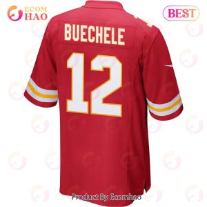 Shane Buechele 12 Kansas City Chiefs Super Bowl LVII Champions 3 Stars Men Game Jersey – Red