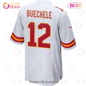 Shane Buechele 12 Kansas City Chiefs Super Bowl LVII Champions 3 Stars Men Game Jersey – White