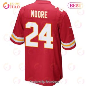 Skyy Moore 24 Kansas City Chiefs Super Bowl LVII Champions 3 Stars Men Game Jersey – Red