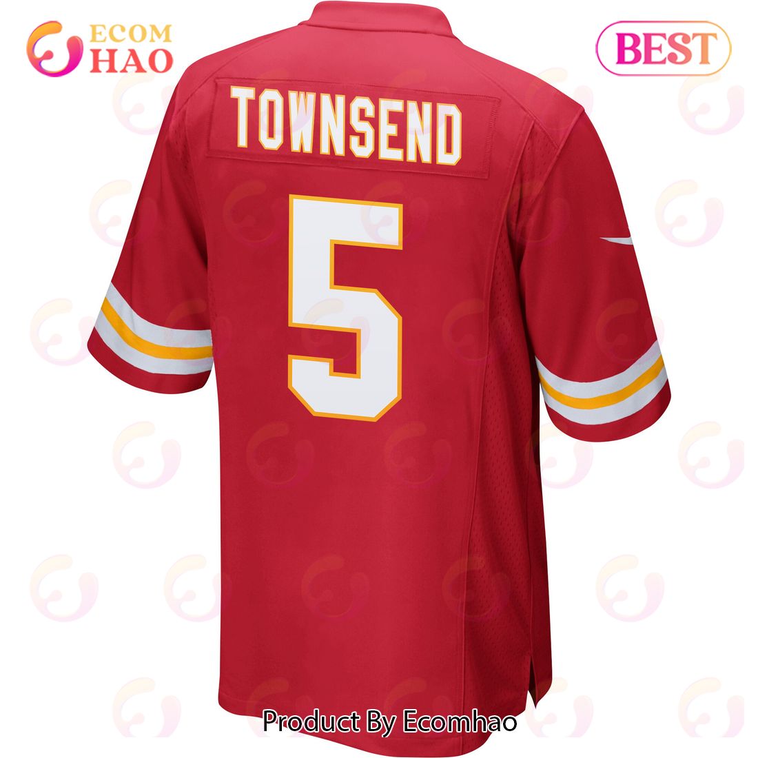 Tommy Townsend 5 Kansas City Chiefs Super Bowl LVII Champions 3 Stars Men Game Jersey – Red