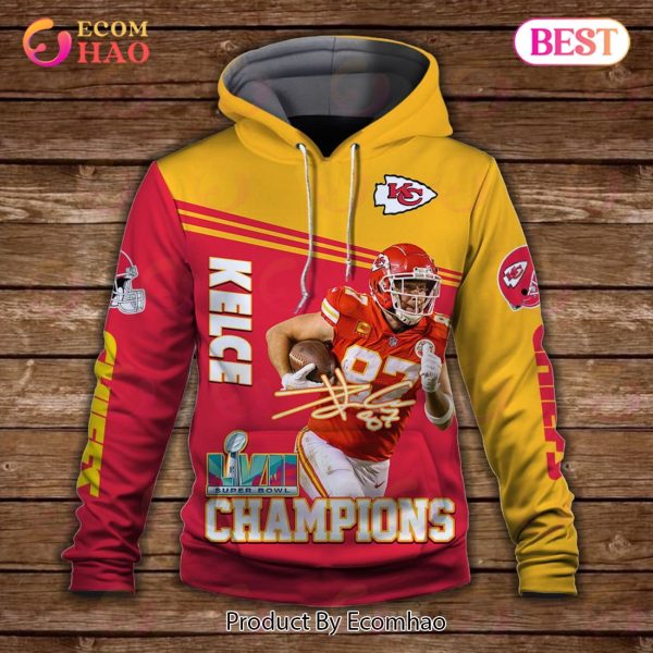 Travis Kelce 87 2023 Super Bowl Champions Kansas City Chiefs Super Bowl  Champion 2023 3D Hoodie For Men - T-shirts Low Price