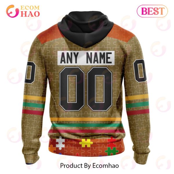Personalized NHL Anaheim Ducks Specialized Design With Fearless Aganst Autism 3D Hoodie