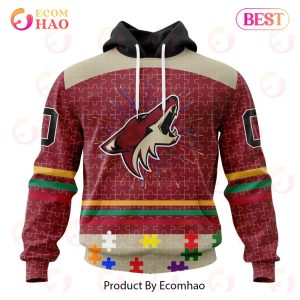 Personalized NHL Arizona Coyotes Specialized Design With Fearless Aganst Autism 3D Hoodie