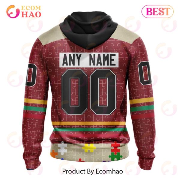 Personalized NHL Arizona Coyotes Specialized Design With Fearless Aganst Autism 3D Hoodie