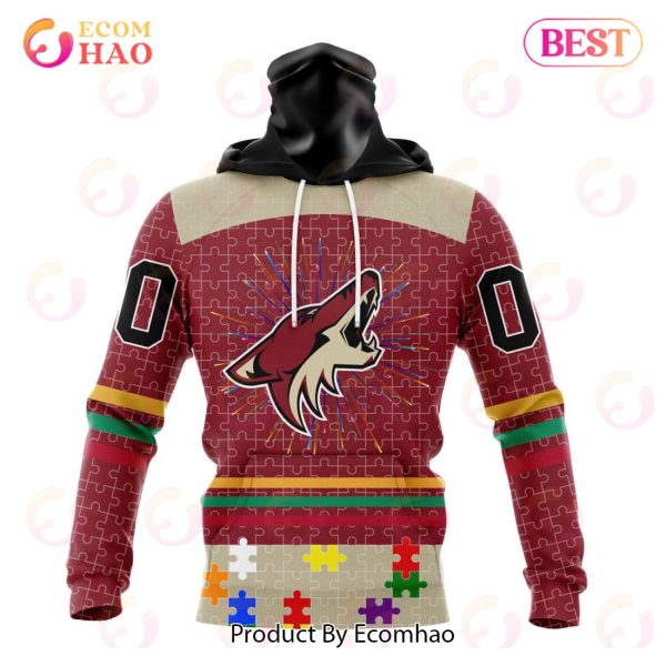 Personalized NHL Arizona Coyotes Specialized Design With Fearless Aganst Autism 3D Hoodie