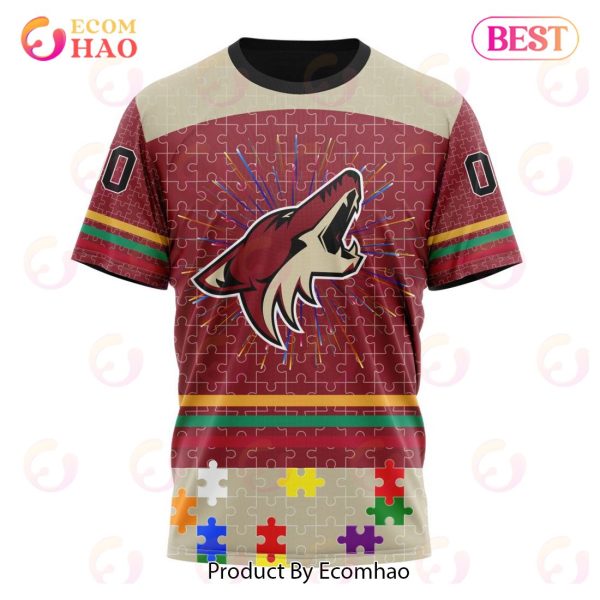 Personalized NHL Arizona Coyotes Specialized Design With Fearless Aganst Autism 3D Hoodie