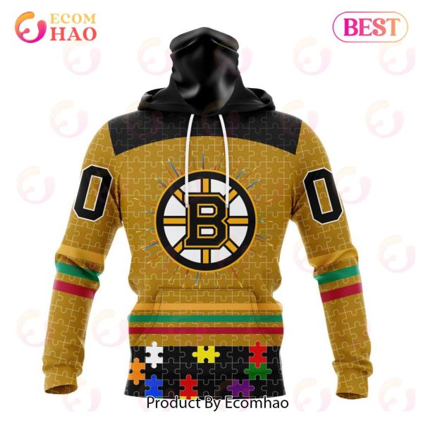 Personalized NHL Boston Bruins Specialized Design With Fearless Aganst Autism 3D Hoodie