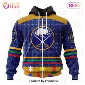 Personalized NHL Buffalo Sabres Specialized Design With Fearless Aganst Autism 3D Hoodie