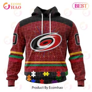 Personalized NHL Carolina Hurricanes Specialized Design With Fearless Aganst Autism 3D Hoodie