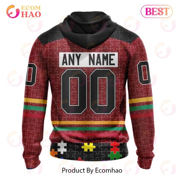 Personalized NHL Carolina Hurricanes Specialized Design With Fearless Aganst Autism 3D Hoodie