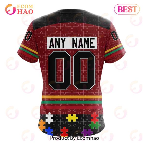 Personalized NHL Carolina Hurricanes Specialized Design With Fearless Aganst Autism 3D Hoodie