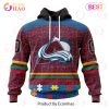 Personalized NHL Columbus Blue Jackets Specialized Design With Fearless Aganst Autism 3D Hoodie