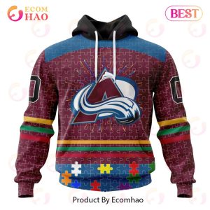 Personalized NHL Colorado Avalanche Specialized Design With Fearless Aganst Autism 3D Hoodie