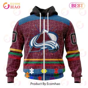 Personalized NHL Colorado Avalanche Specialized Design With Fearless Aganst Autism 3D Hoodie
