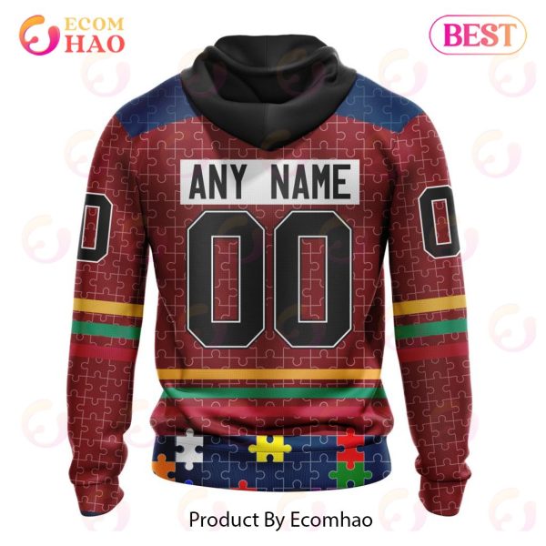 Personalized NHL Columbus Blue Jackets Specialized Design With Fearless Aganst Autism 3D Hoodie