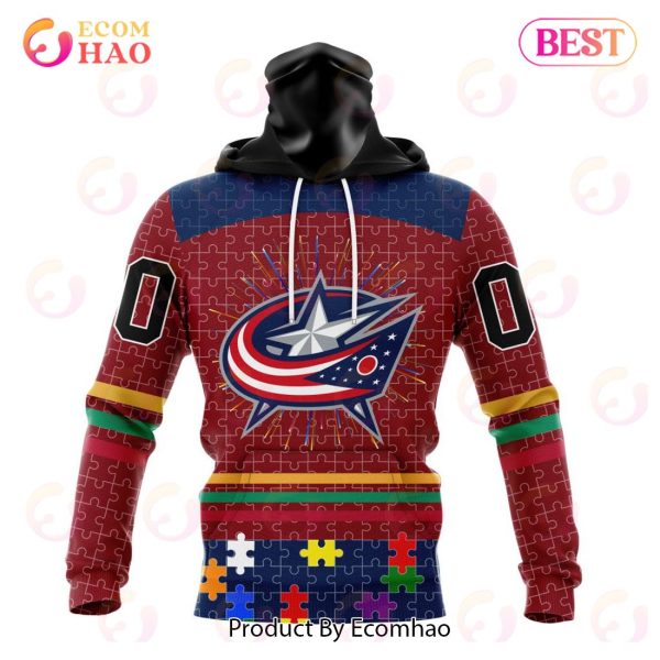 Personalized NHL Columbus Blue Jackets Specialized Design With Fearless Aganst Autism 3D Hoodie