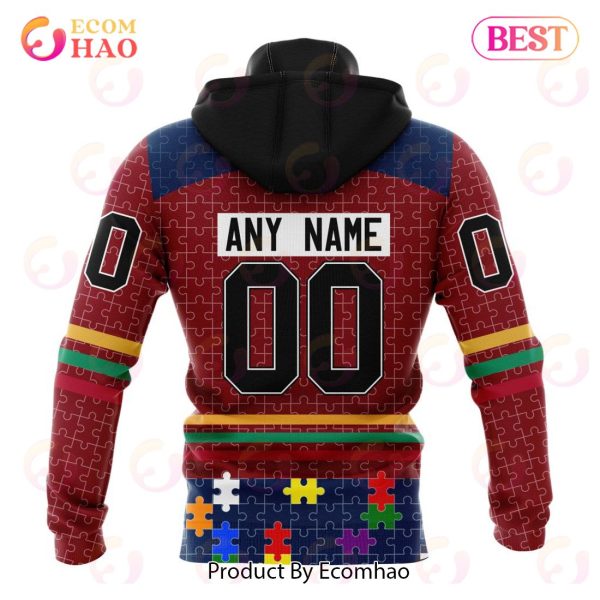 Personalized NHL Columbus Blue Jackets Specialized Design With Fearless Aganst Autism 3D Hoodie