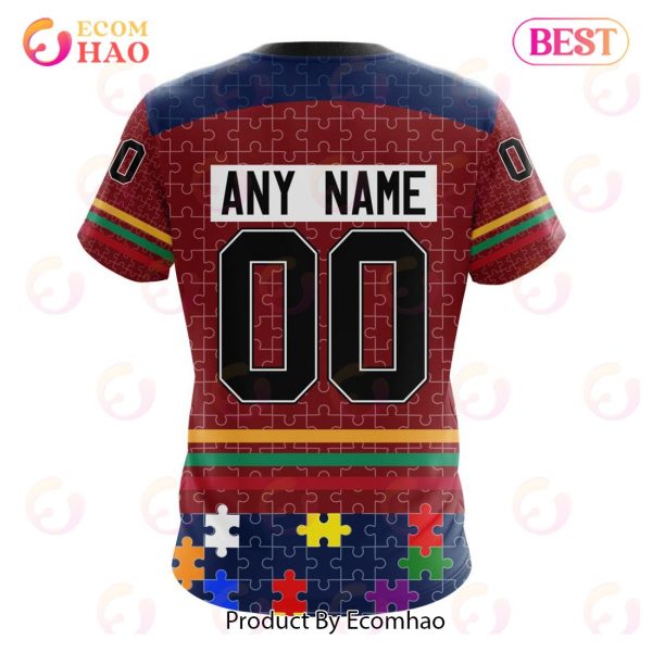 Personalized NHL Columbus Blue Jackets Specialized Design With Fearless Aganst Autism 3D Hoodie
