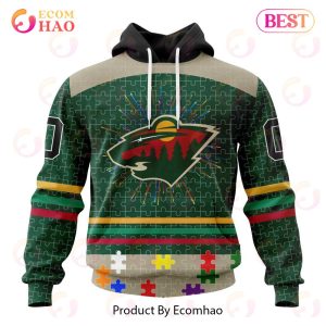 Personalized NHL Minnesota Wild Specialized Design With Fearless Aganst Autism 3D Hoodie