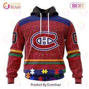 Personalized NHL Montreal Canadiens Specialized Design With Fearless Aganst Autism 3D Hoodie