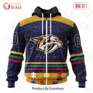 Personalized NHL Nashville Predators Specialized Design With Fearless Aganst Autism 3D Hoodie